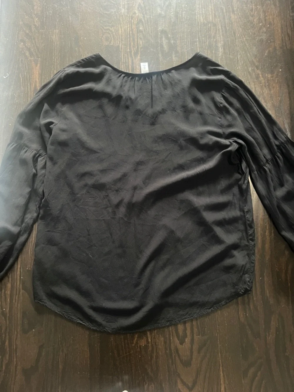 Old Navy Black V-Neck Long Sleeve Top with Gathered Neckline XL TALL - Picture 8 of 8